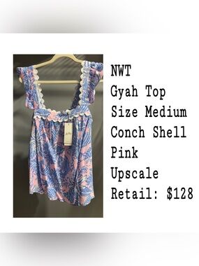 Lilly Pulitzer Pink & Blue Ruffle Strap Gyah Tank